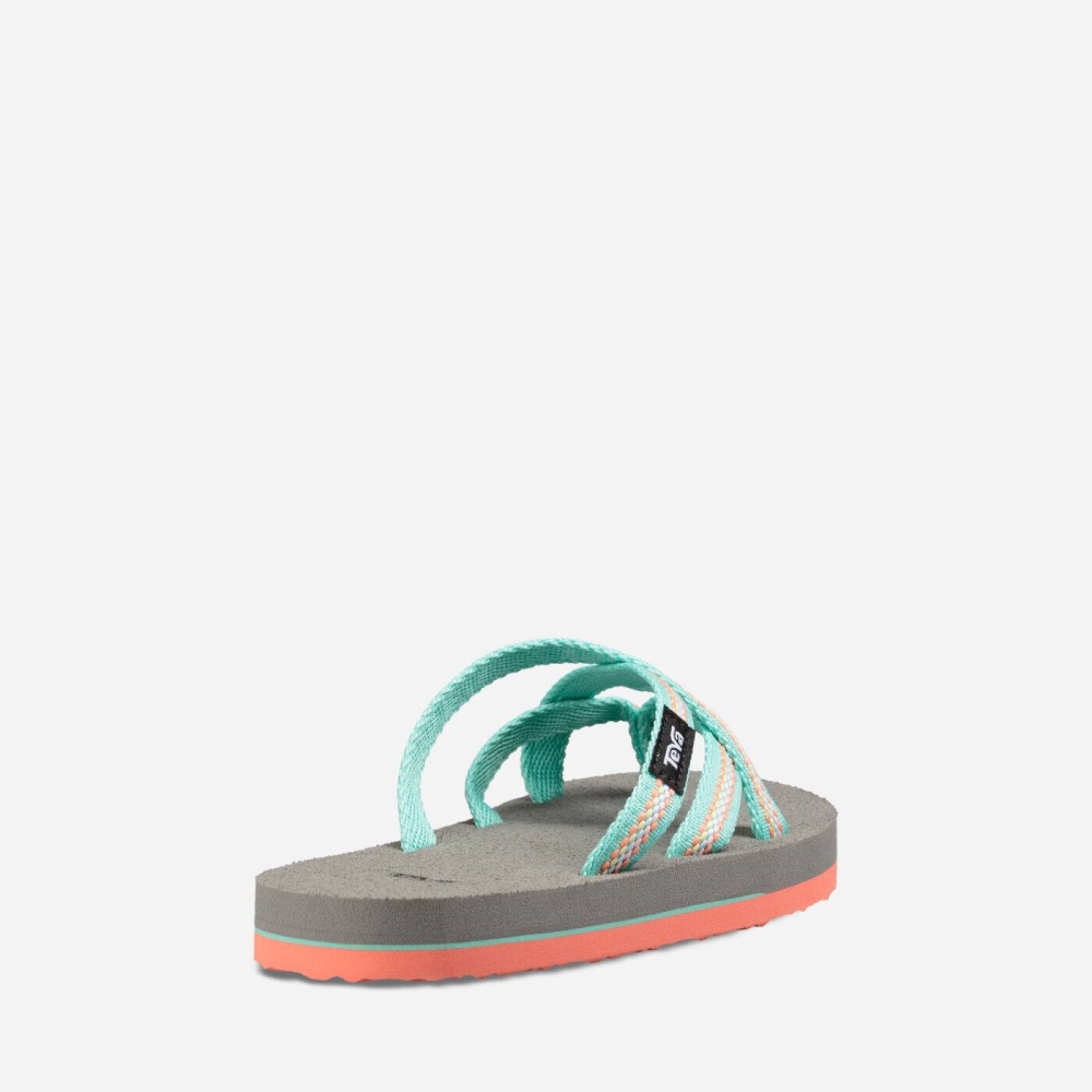 Kids' Teva Olowahu Flip Flops Turquoise | 984320JYM