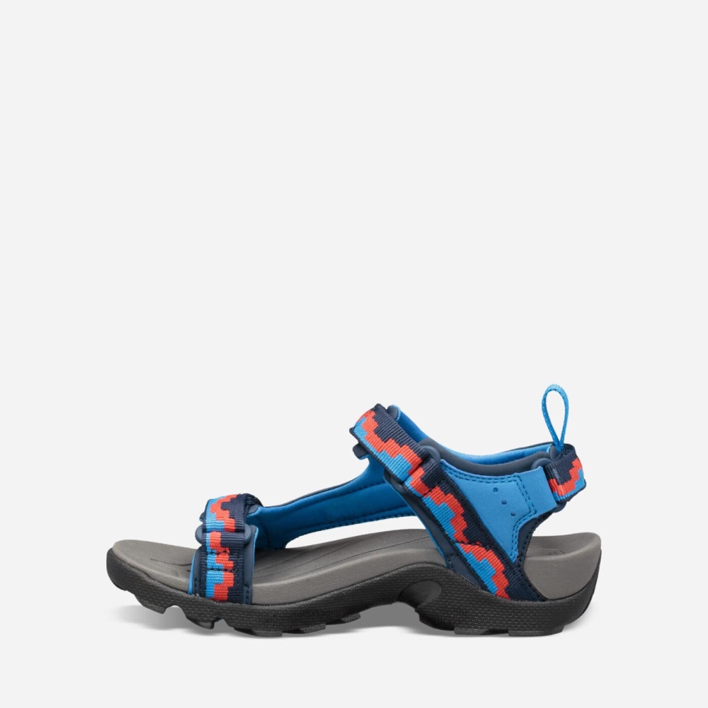 Kids' Teva Tanza Hiking Sandals Blue Red | 480297AXI