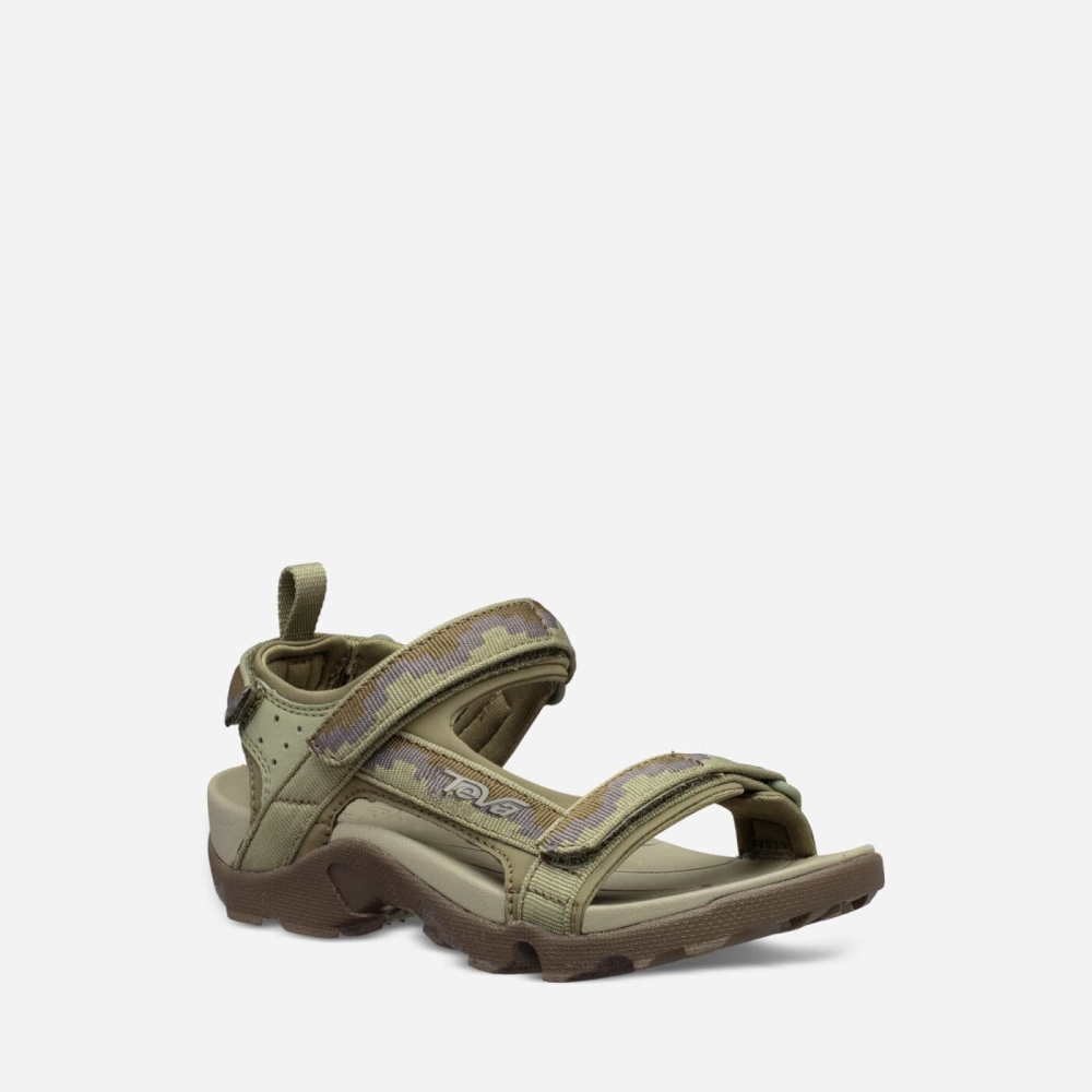 Kids' Teva Tanza Hiking Sandals Olive | 491307BZS