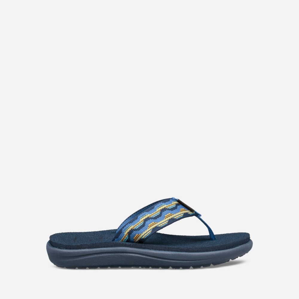 Kids\' Teva Voya Flip Flops Dark Blue | 183049HXS