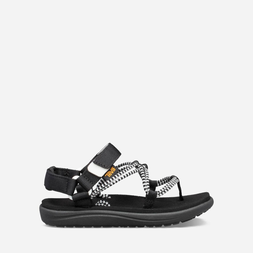 Kids\' Teva Voya Infinity Hiking Sandals Black White | 348129THU