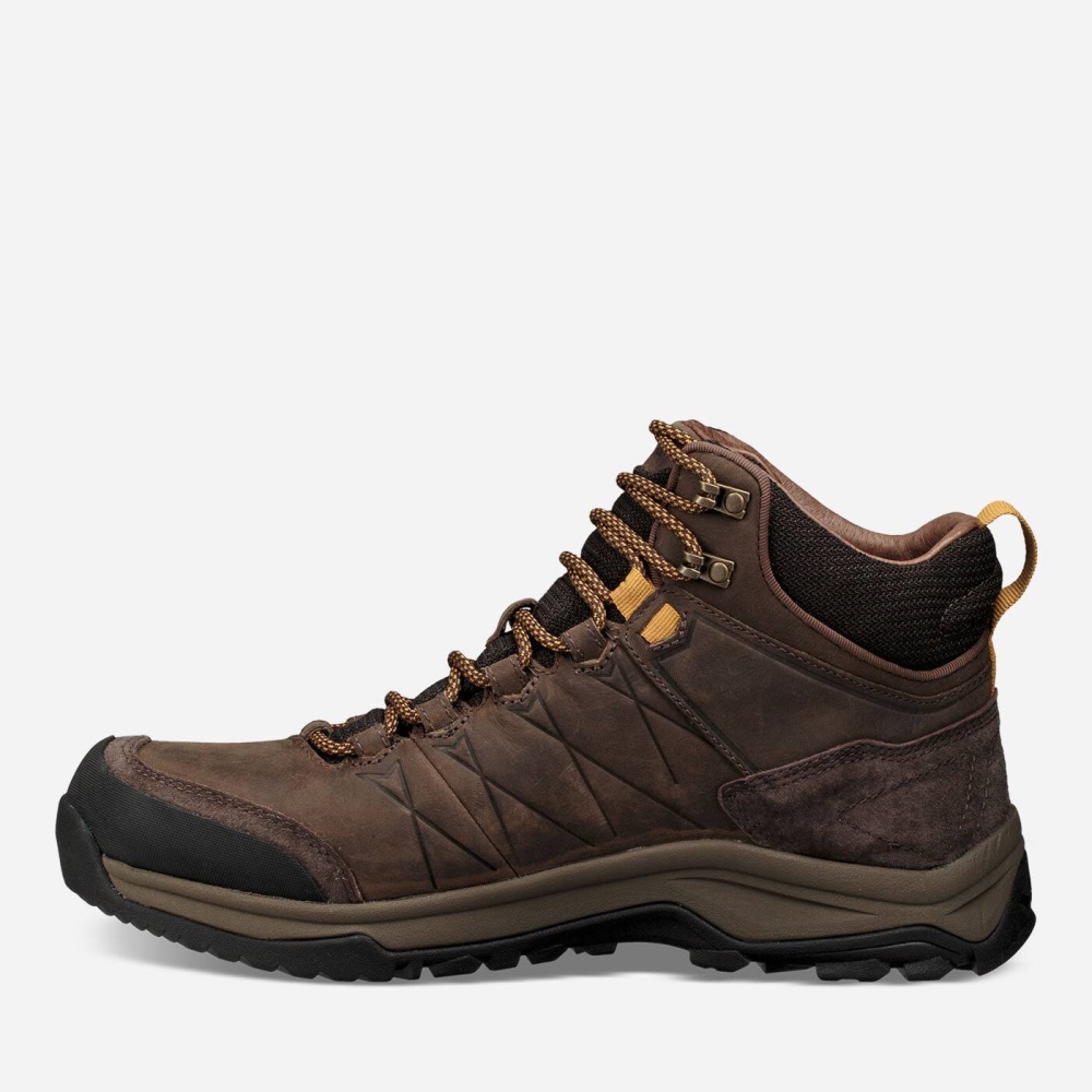 Men's Teva Arrowood Riva Mid WP Boots Coffee | 769182QPE