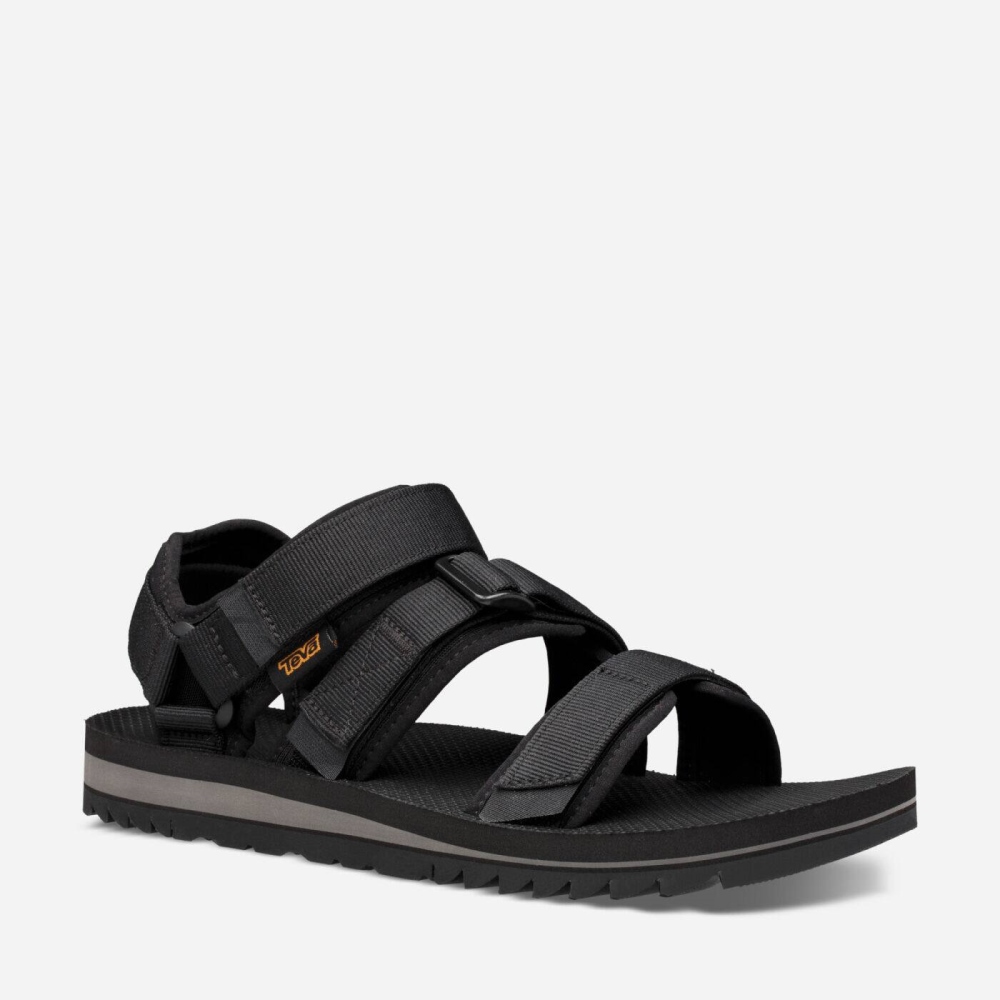 Men's Teva Cross Strap Trail Hiking Sandals Black | 430826ITC