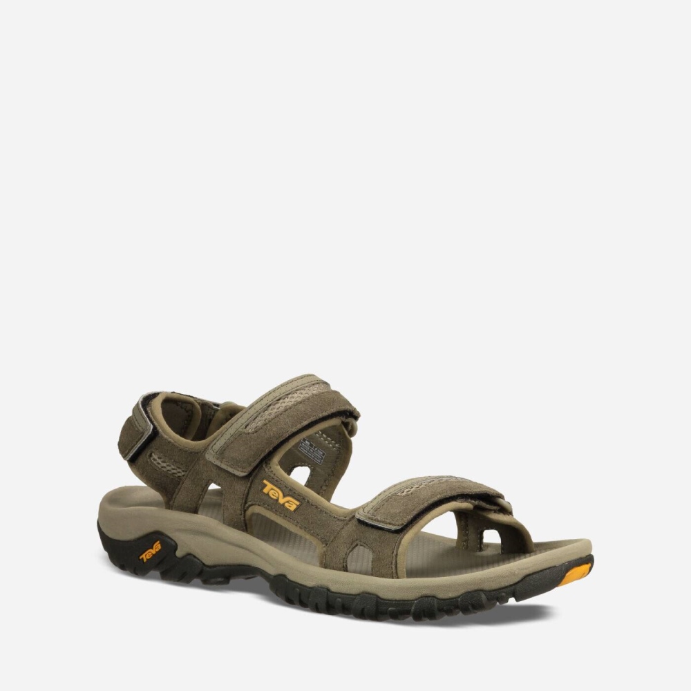 Men's Teva Hudson Hiking Sandals Khaki | 285610RTN