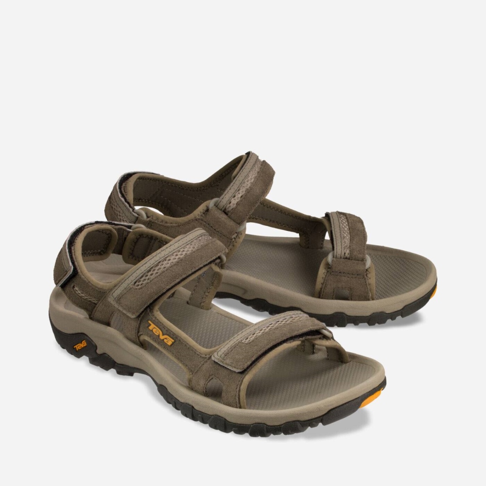 Men's Teva Hudson Hiking Sandals Khaki | 285610RTN