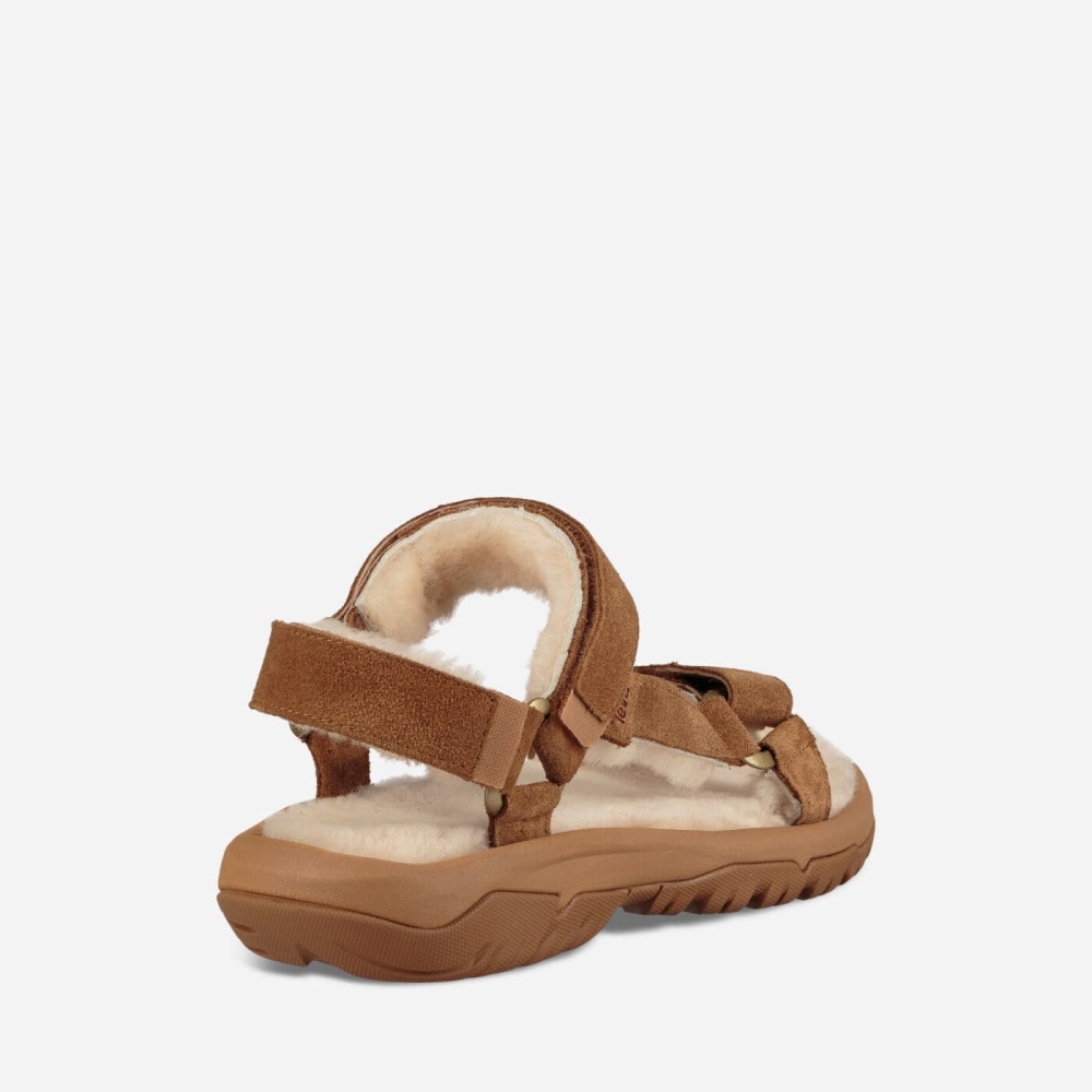 Men's Teva Hurricane Shearling Sandals Brown | 072693JLT