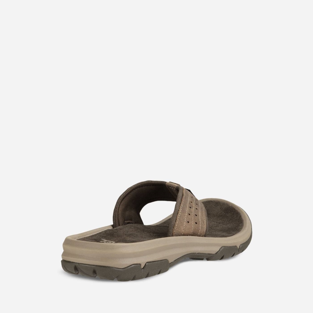 Men's Teva Langdon Flip Hiking Sandals Brown | 782956RKY