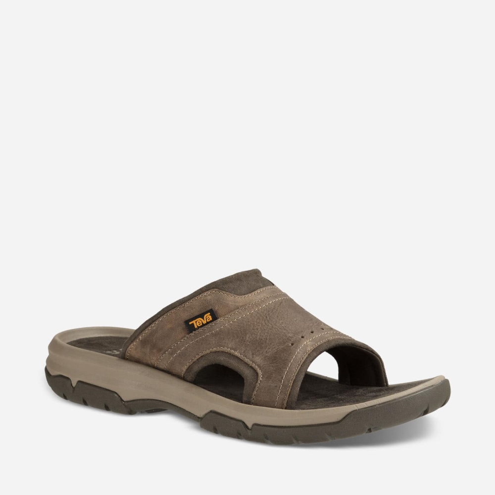 Men's Teva Langdon Slide Hiking Sandals Brown | 895374QAC