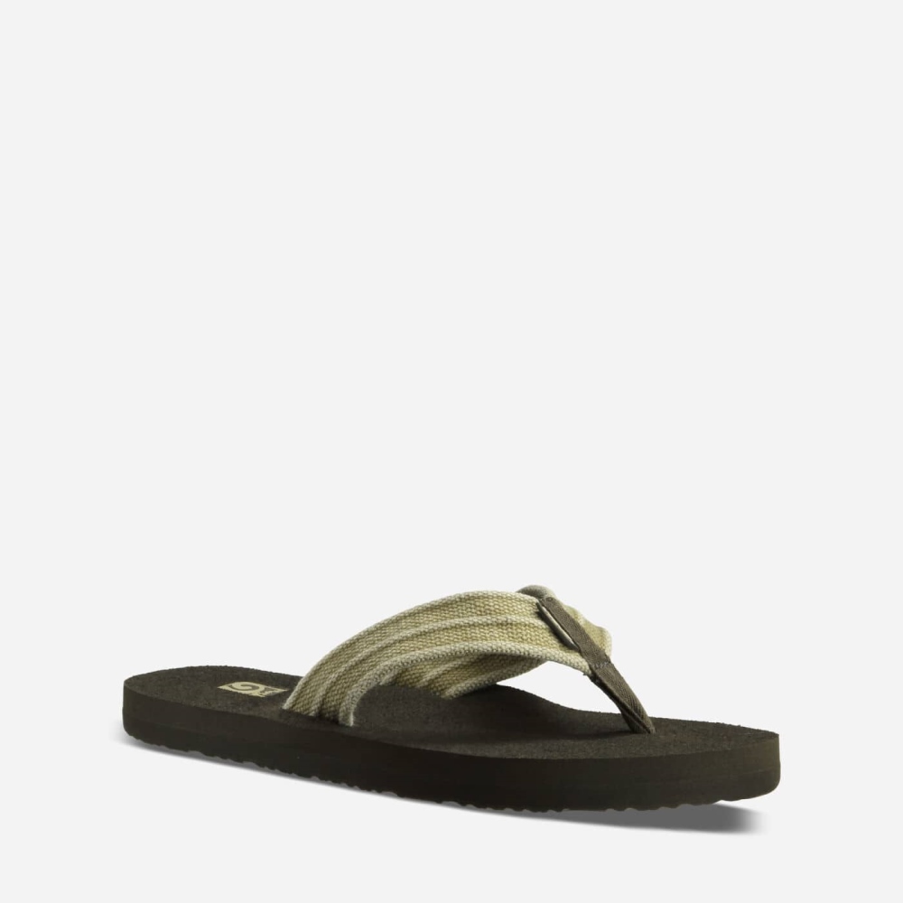 Men's Teva Mush II Canvas Flip Flops Coffee | 931720MHB