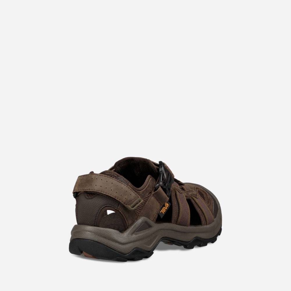 Men's Teva Omnium 2 Leather Hiking Sandals Coffee | 917326ISJ