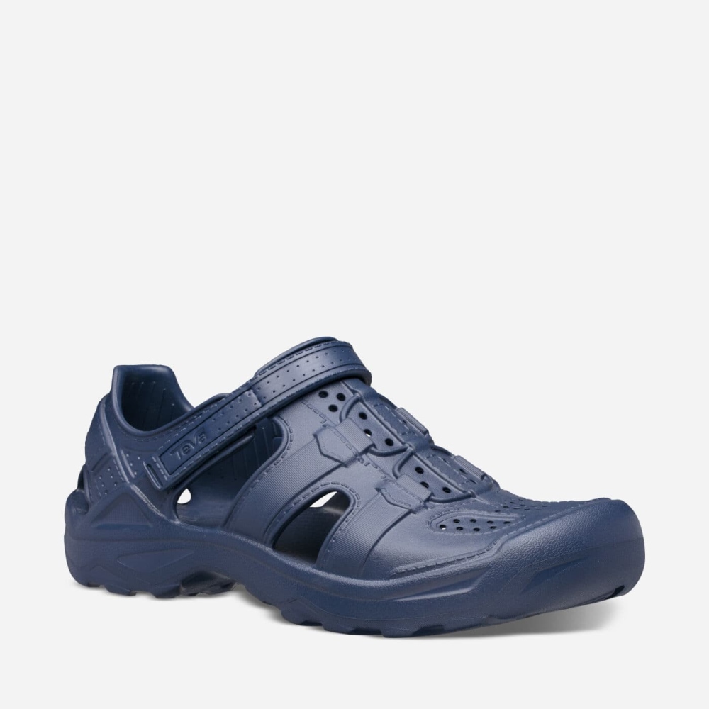 Men's Teva Omnium Drift Slip On Shoes Navy | 520439FMV