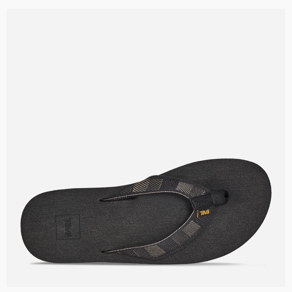 Men's Teva Original Mush Flip Flops Black | 025796KYJ