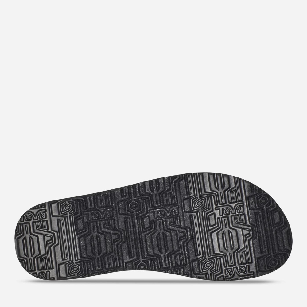 Men's Teva Original Mush Flip Flops Black White | 541708KDB