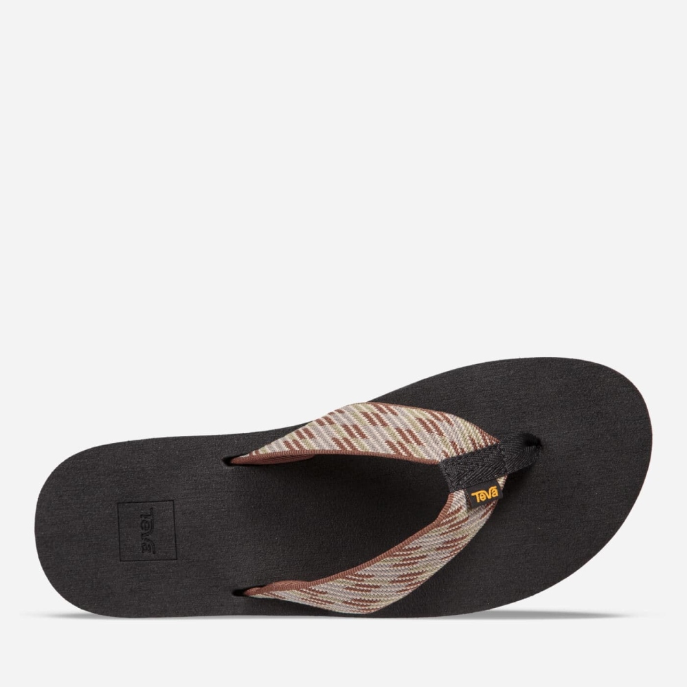 Men's Teva Original Mush Flip Flops Brown | 361842FGV