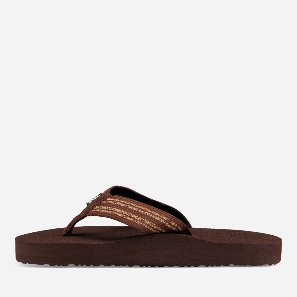 Men's Teva Original Mush Flip Flops Brown | 520619UVC