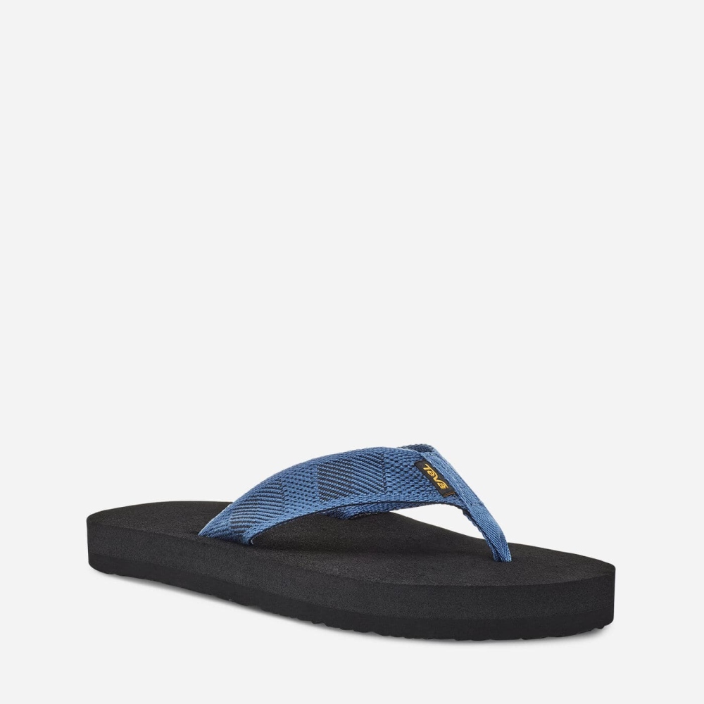 Men's Teva Original Mush Flip Flops Dark Blue | 506328ZSM