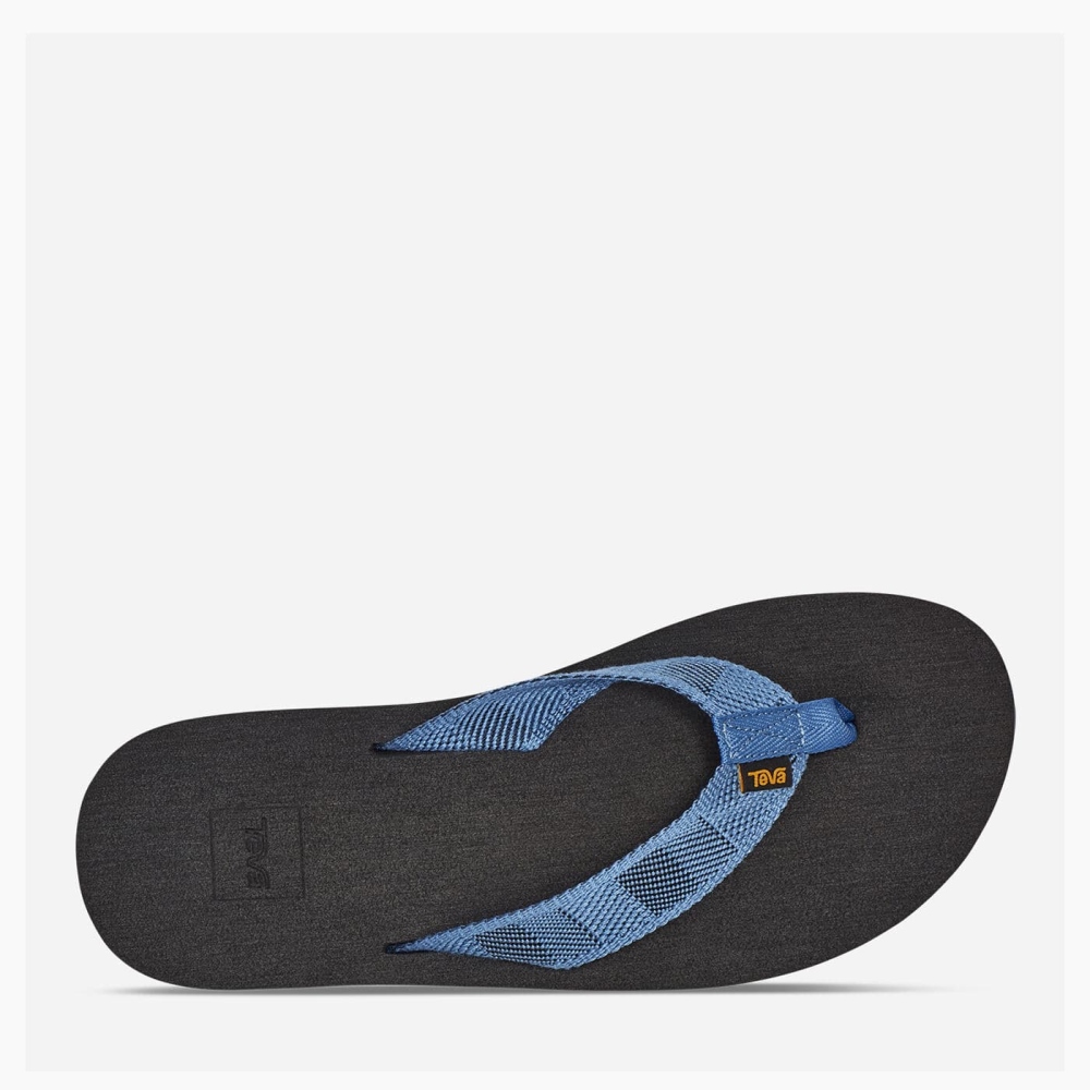 Men's Teva Original Mush Flip Flops Dark Blue | 506328ZSM