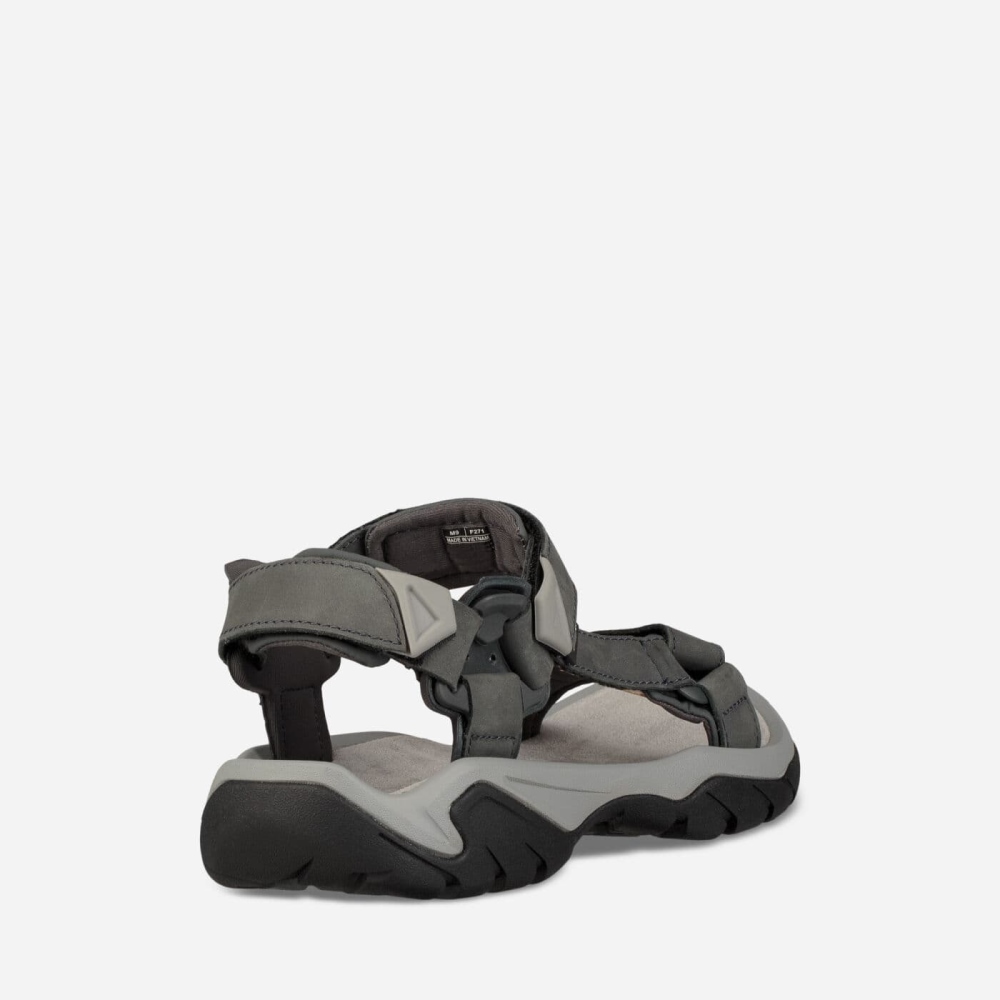 Men's Teva Terra Fi 5 Universal Leather Sandals Dark Grey | 896502EWN