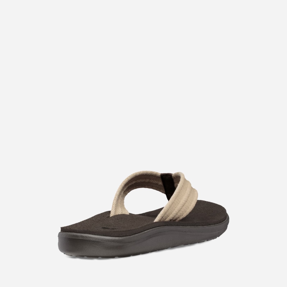 Men's Teva Voya Canvas Flip Flops Coffee | 782904UCW