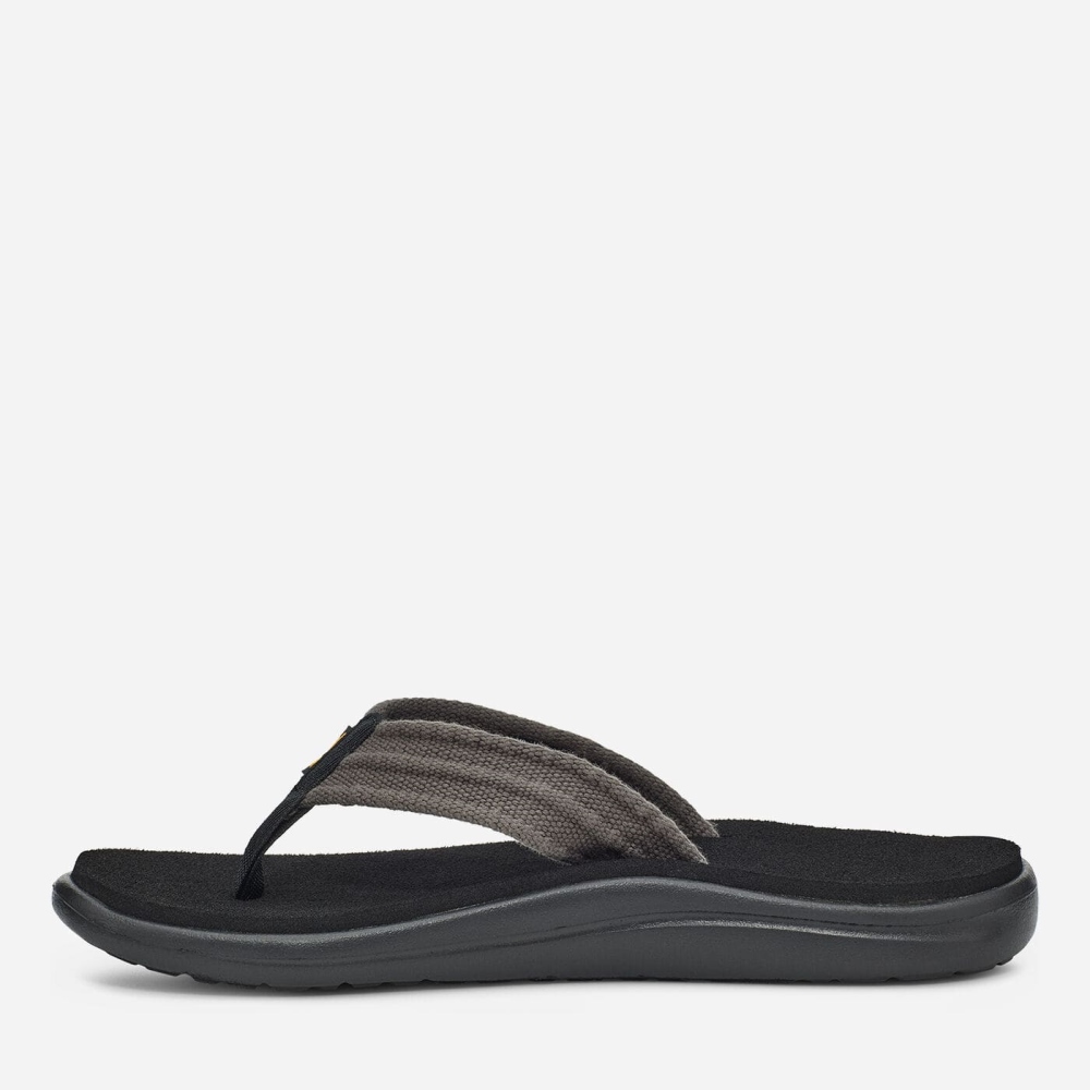 Men's Teva Voya Canvas Flip Flops Grey | 294317XYZ