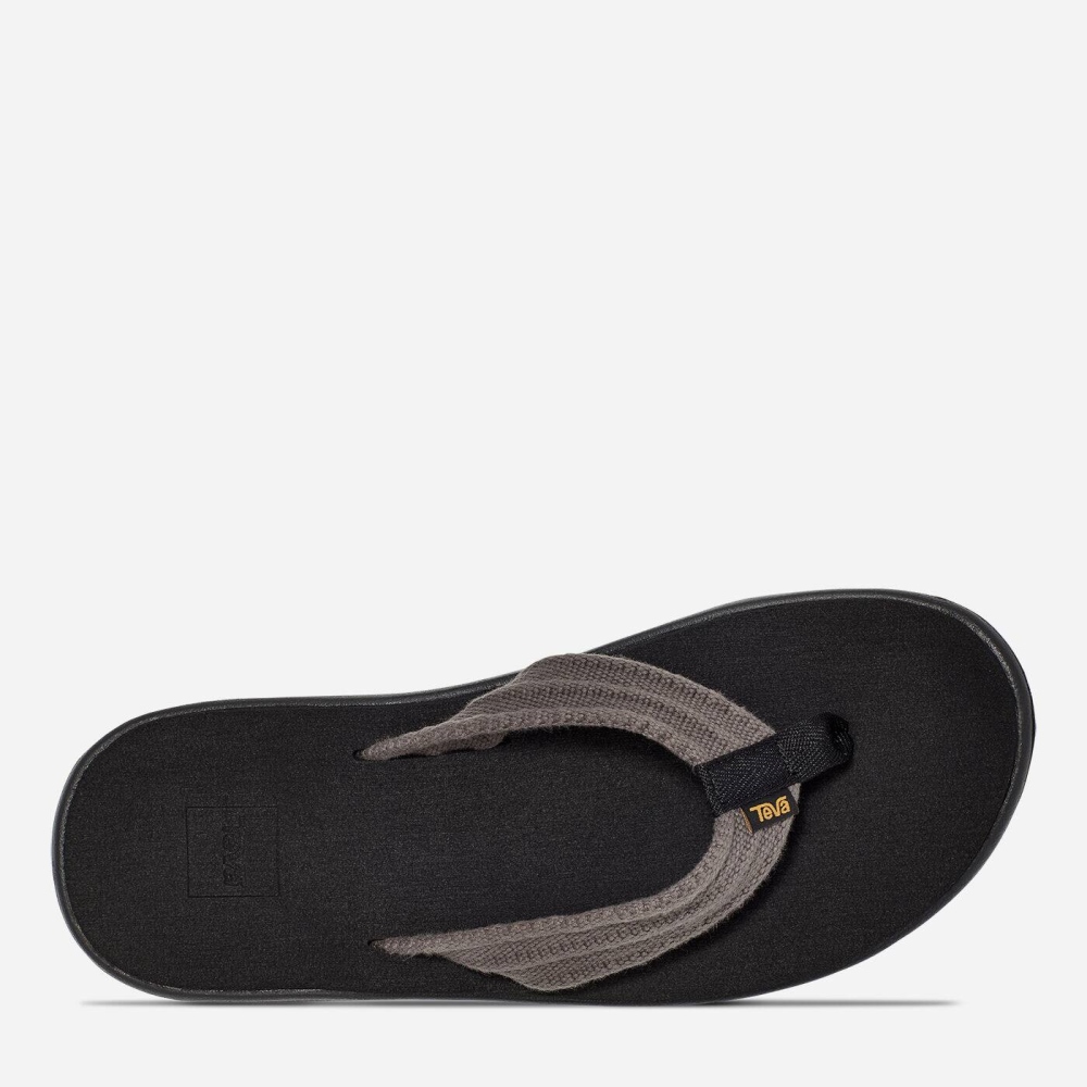 Men's Teva Voya Canvas Flip Flops Grey | 294317XYZ