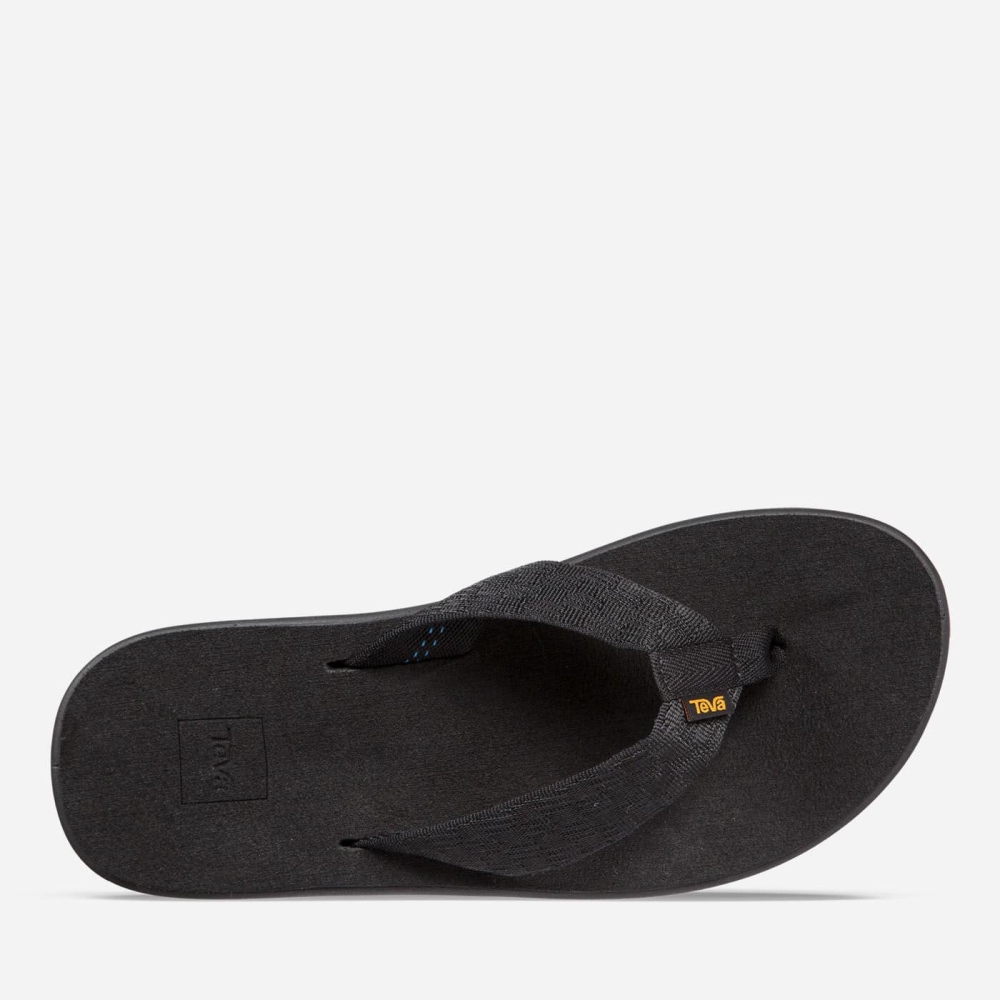 Men's Teva Voya Flip Flops Black | 875094ICA