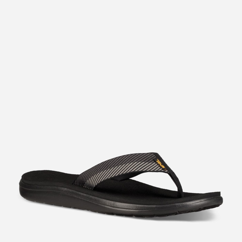 Men's Teva Voya Flip Flops Black Grey | 723104JUA