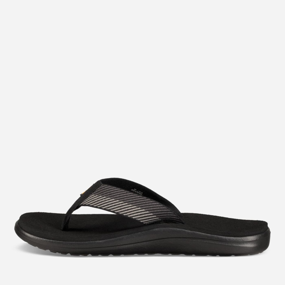 Men's Teva Voya Flip Flops Black Grey | 723104JUA