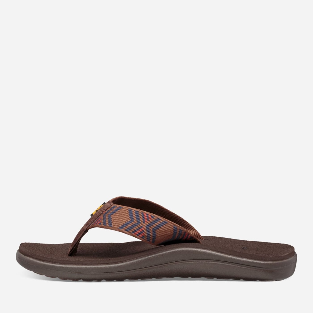 Men's Teva Voya Flip Flops Brown | 795342DVZ