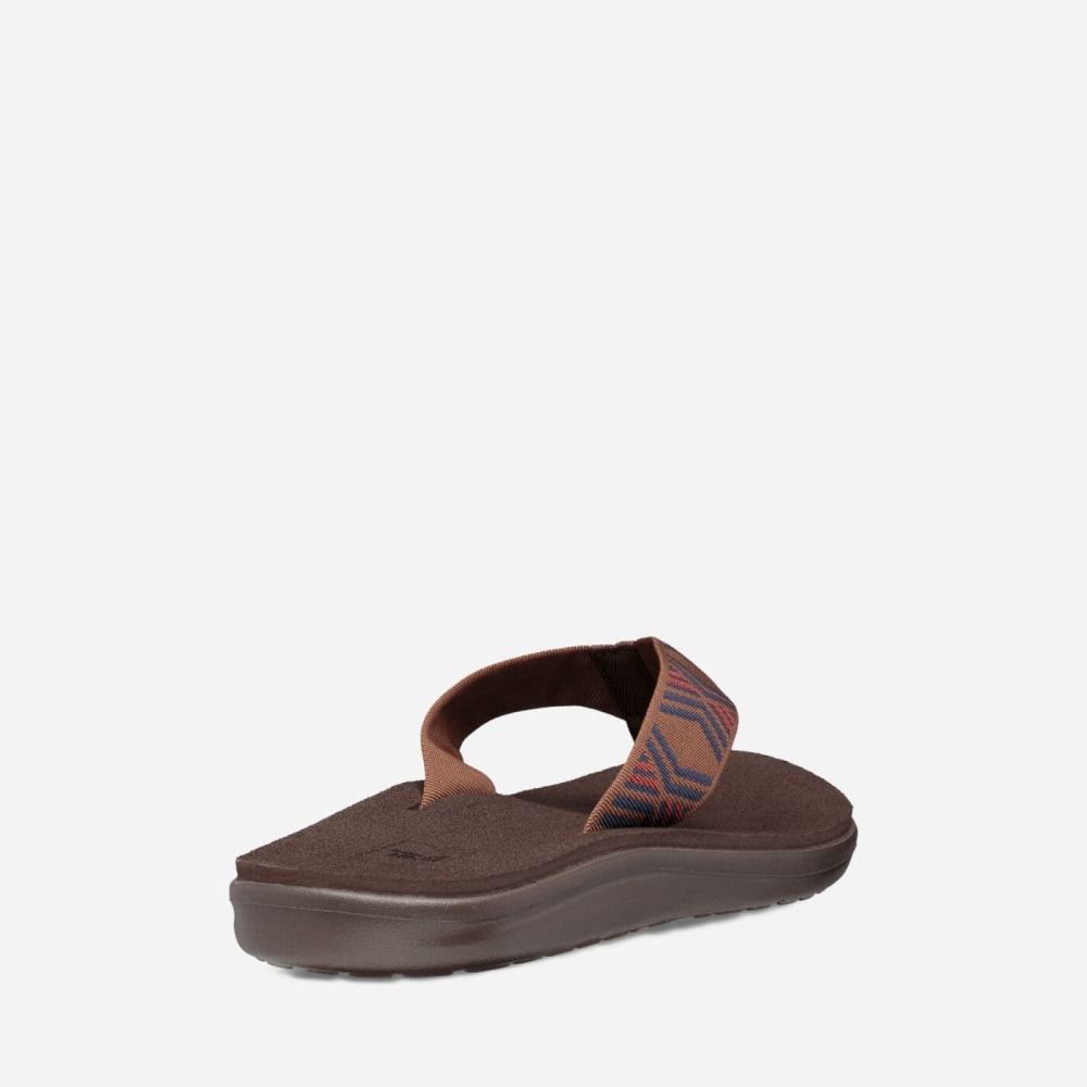 Men's Teva Voya Flip Flops Brown | 795342DVZ