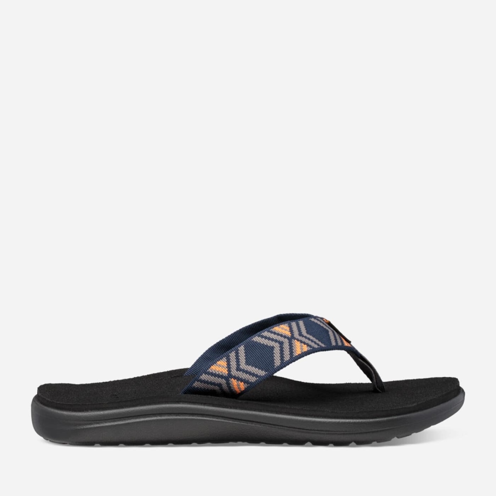 Men\'s Teva Voya Flip Flops Dark Grey | 095362IJG