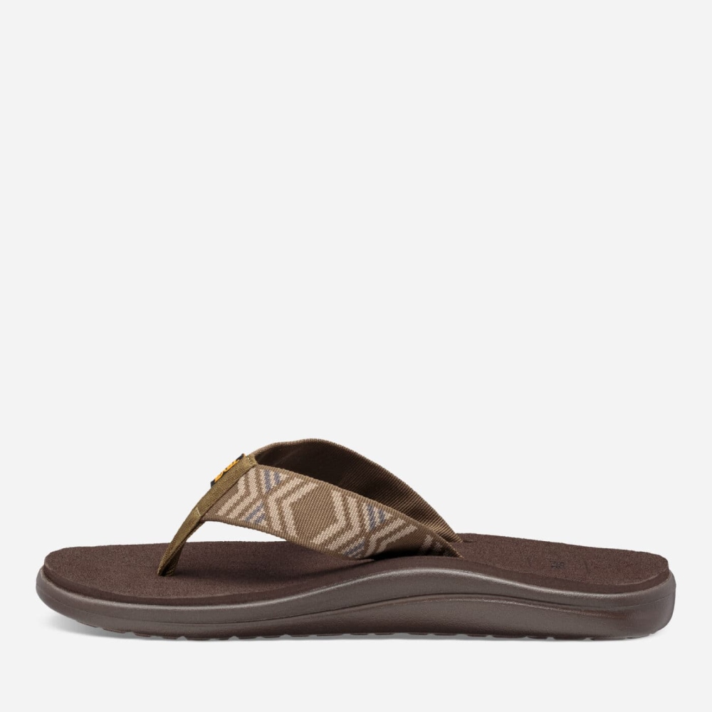 Men's Teva Voya Flip Flops Olive | 402135KNT