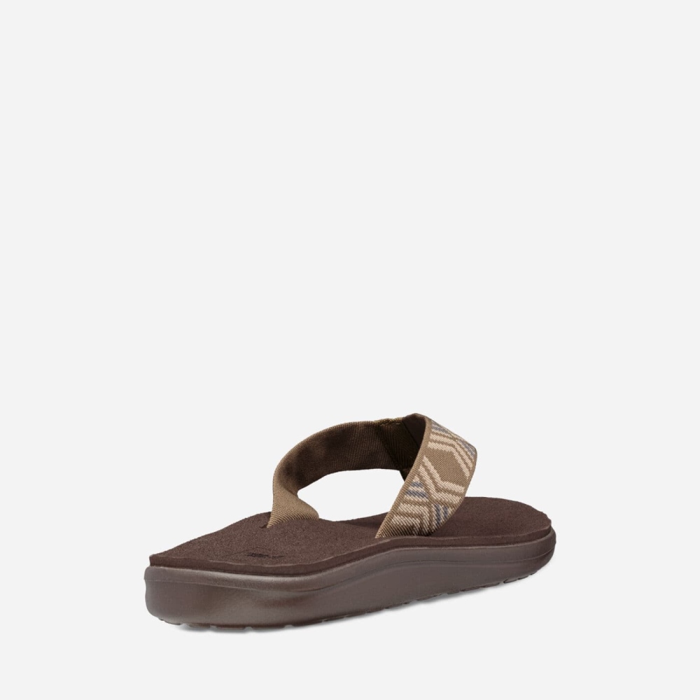 Men's Teva Voya Flip Flops Olive | 402135KNT