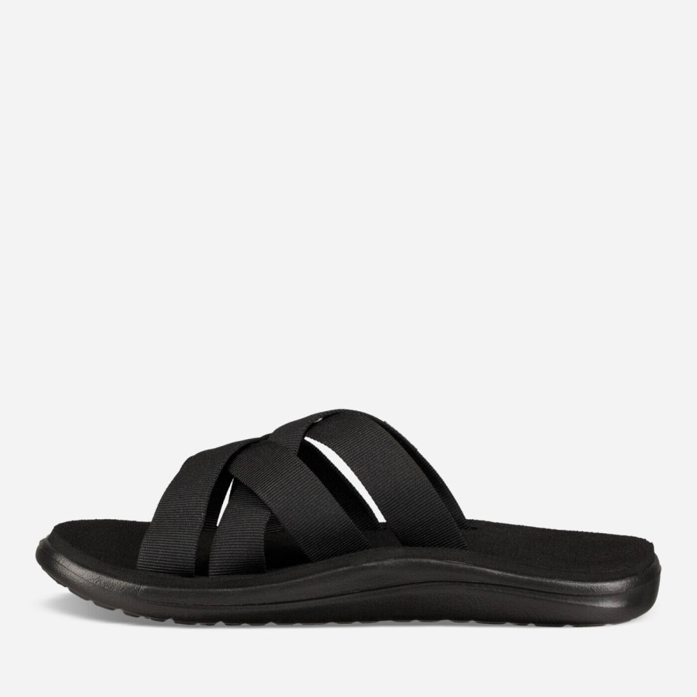 Men's Teva Voya Slide Sandals Black | 642513MKD