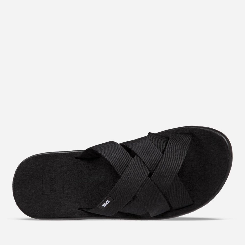 Men's Teva Voya Slide Sandals Black | 642513MKD