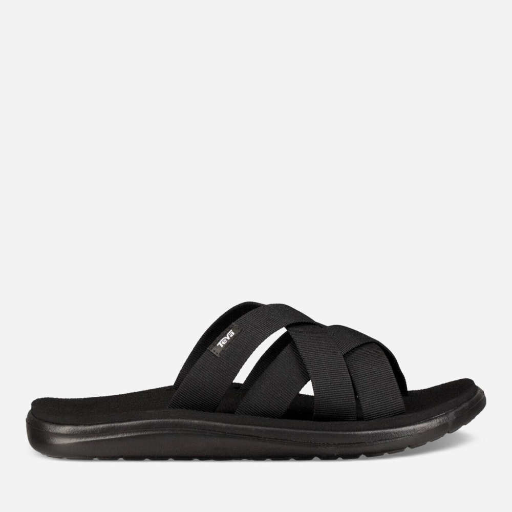 Men\'s Teva Voya Slide Sandals Black | 642513MKD