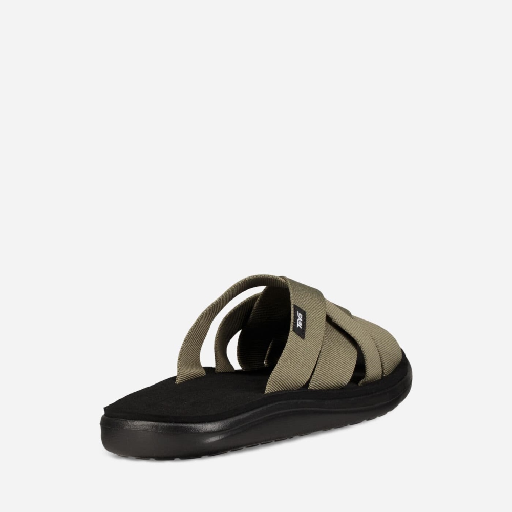 Men's Teva Voya Slide Sandals Olive | 392814QMX