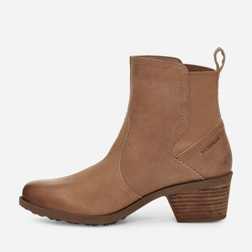 Women's Teva Anaya Chelsea WP Boots Brown | 761024GXD