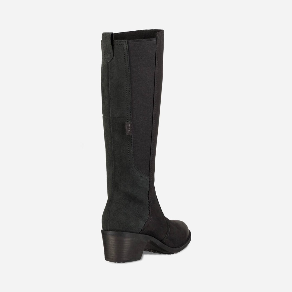 Women's Teva Anaya Tall WP Boots Black | 928157BXI