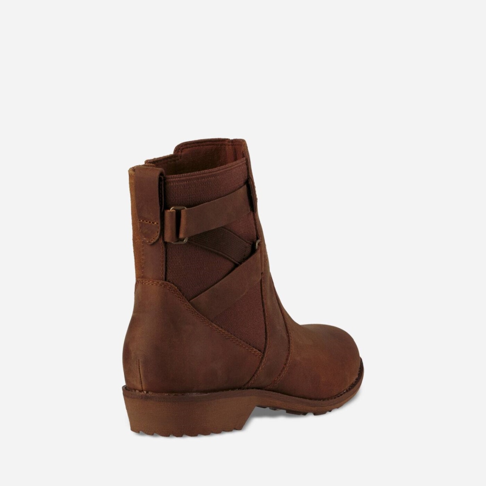 Women's Teva Ellery Ankle WP Boots Brown | 034815EAH