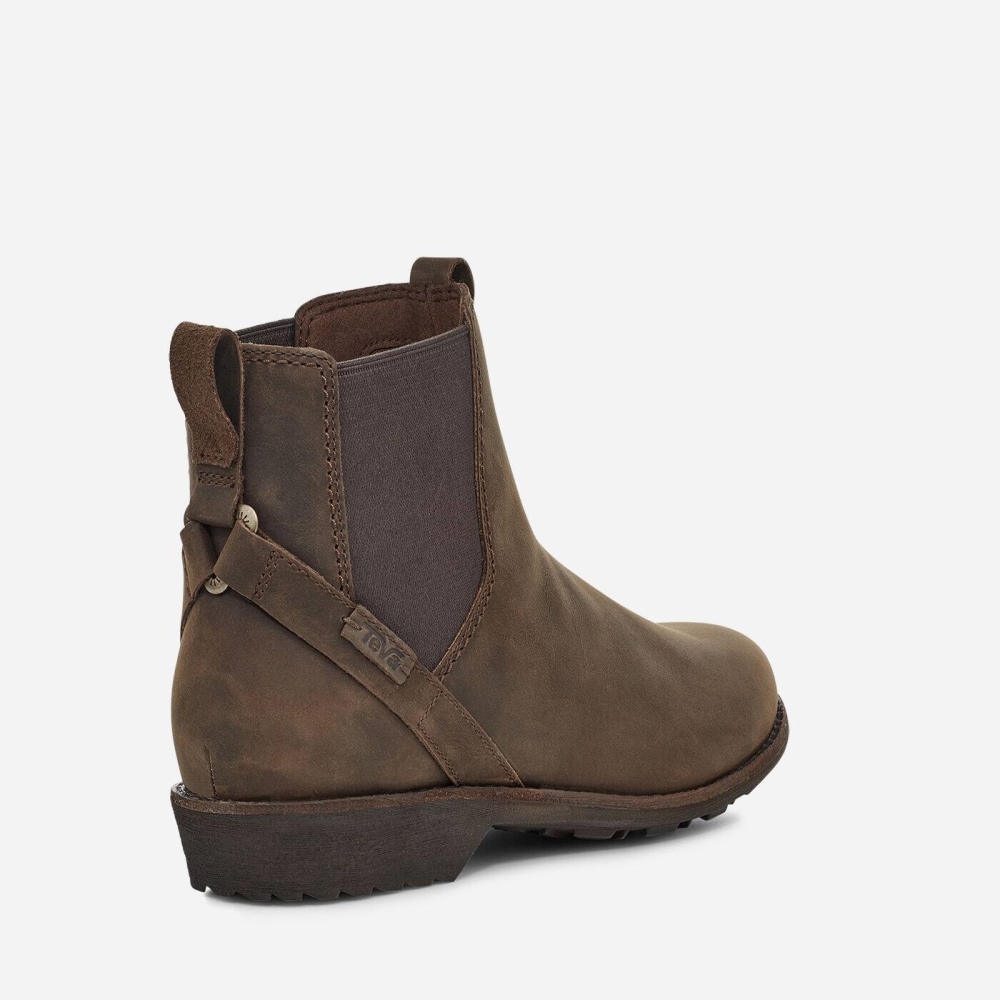 Women's Teva Ellery Pull On WP Boots Brown | 703429PEG