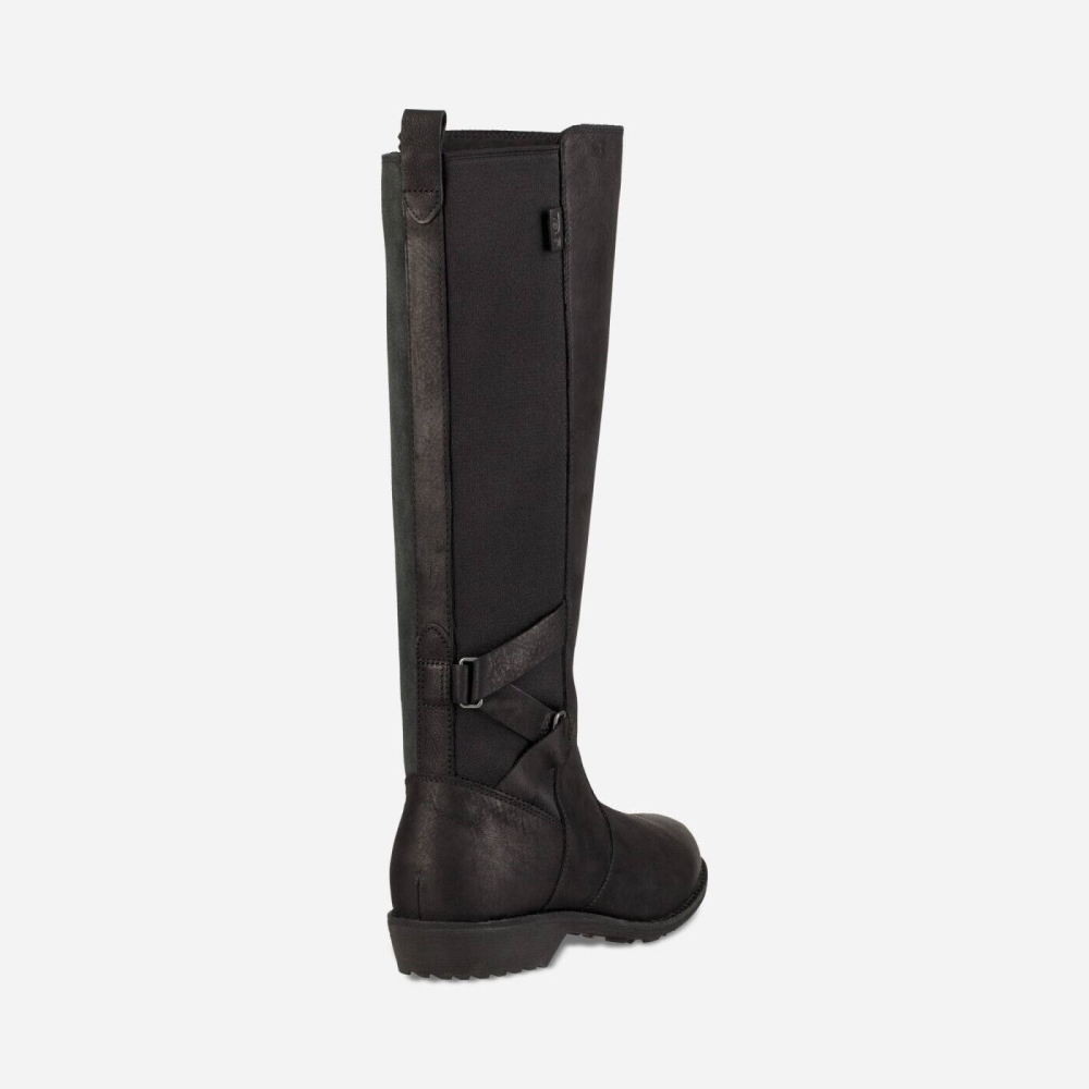 Women's Teva Ellery Tall WP Boots Black | 148027PXM