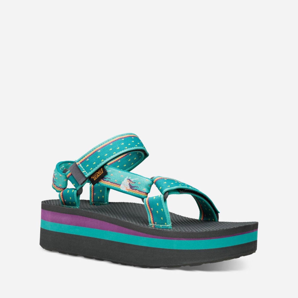 Women's Teva Flatform Universal Flatform Sandals Light Green | 362754DVW