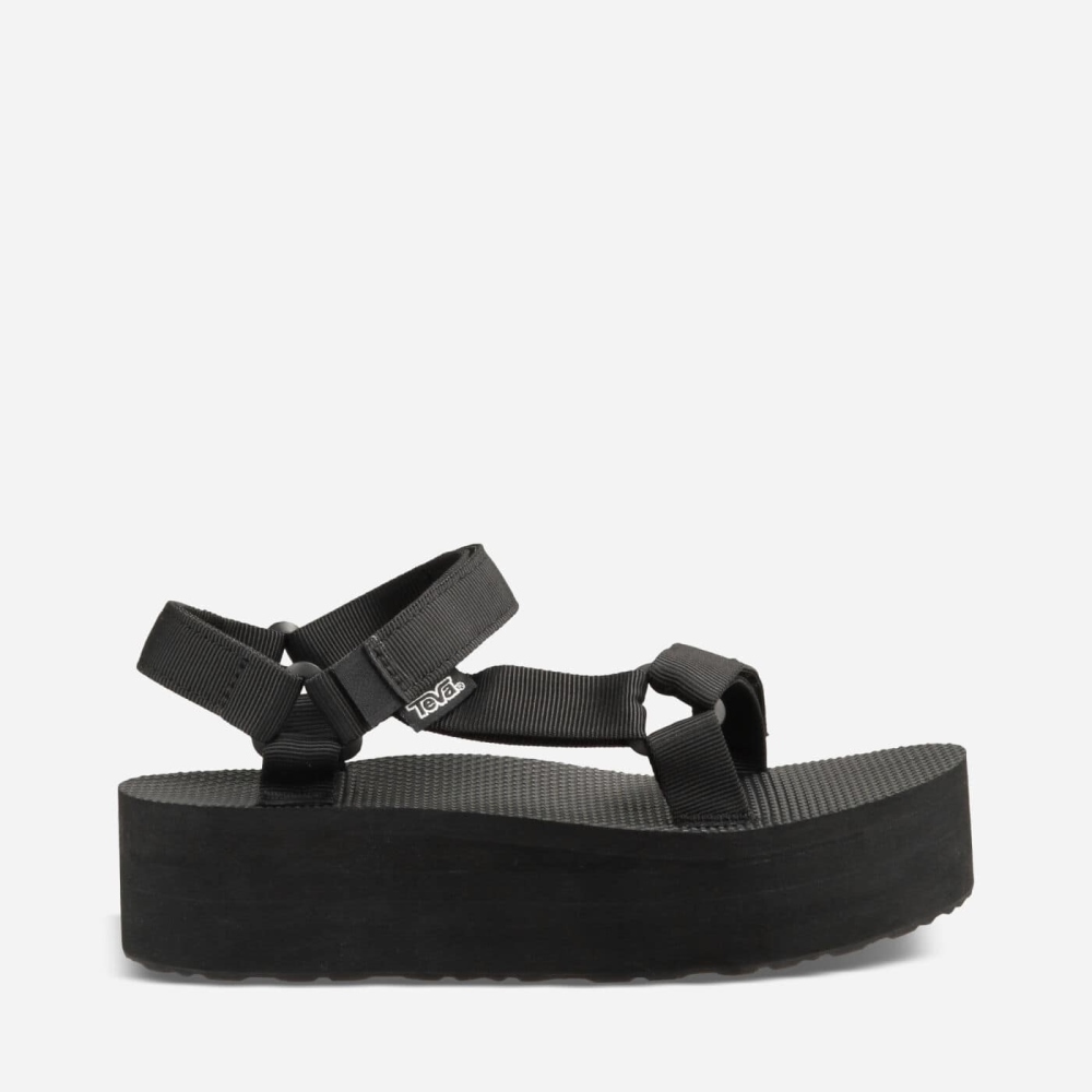 Women\'s Teva Flatform Universal Flatform Sandals Black | 934728ZWO