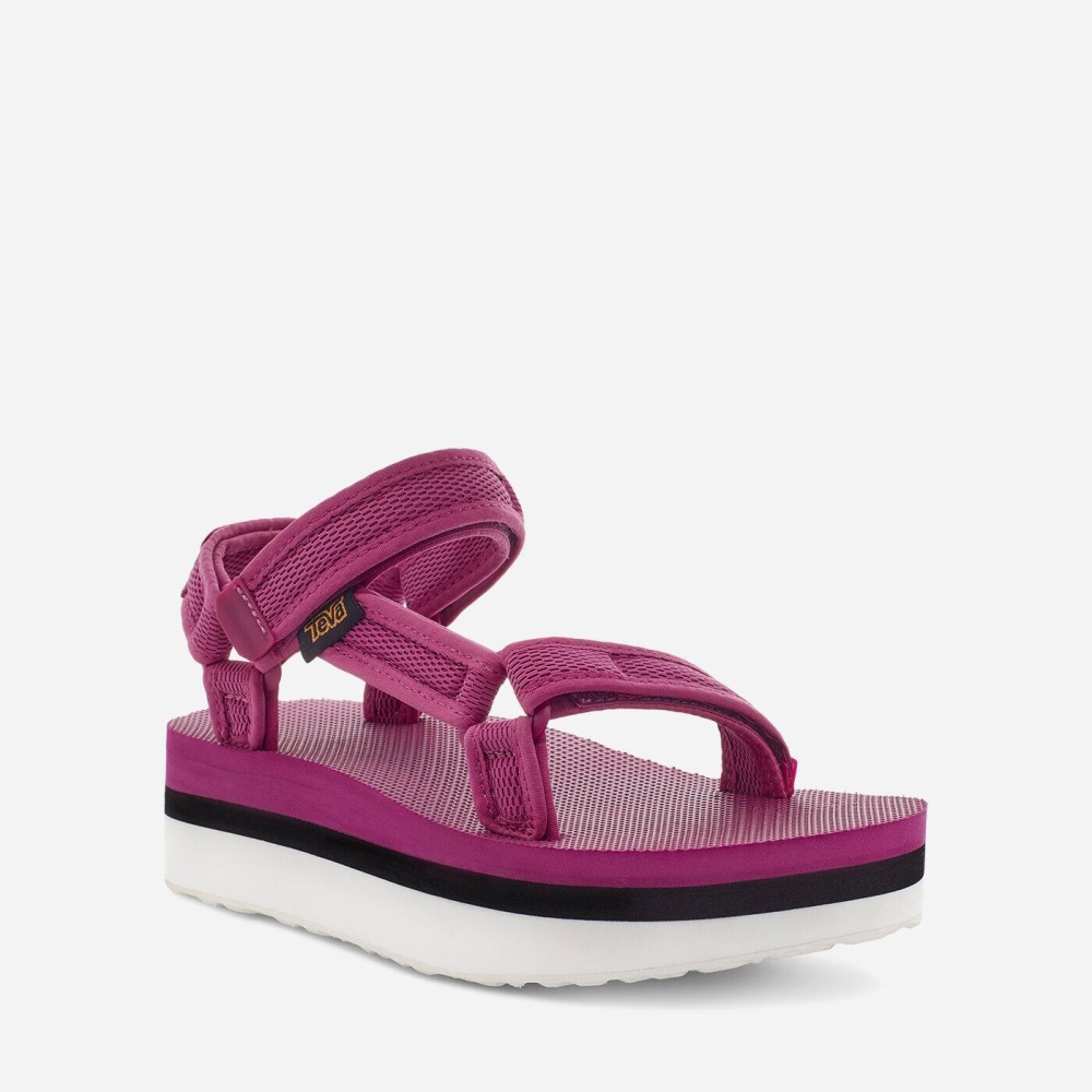 Women's Teva Flatform Universal Mesh Print Flatform Sandals Rose | 105987DPF