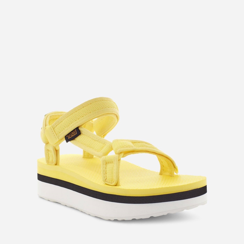 Women's Teva Flatform Universal Mesh Print Flatform Sandals Yellow | 682713FEL