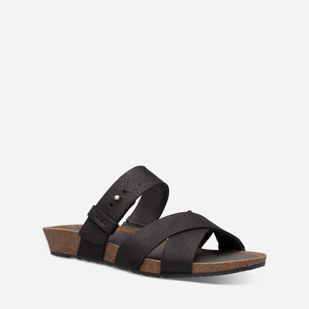 Women's Teva Mahonia Slide Sandals Black | 896150HWL