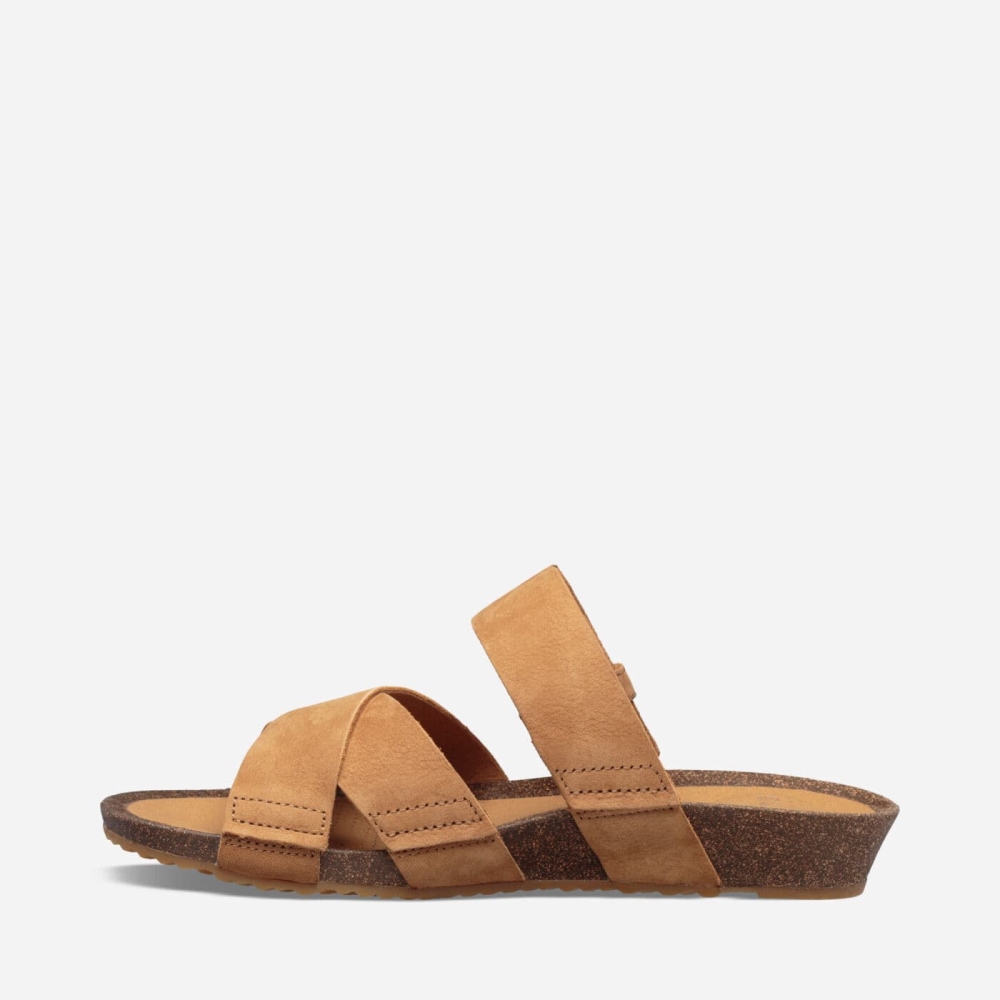 Women's Teva Mahonia Slide Sandals Brown | 624713FJU