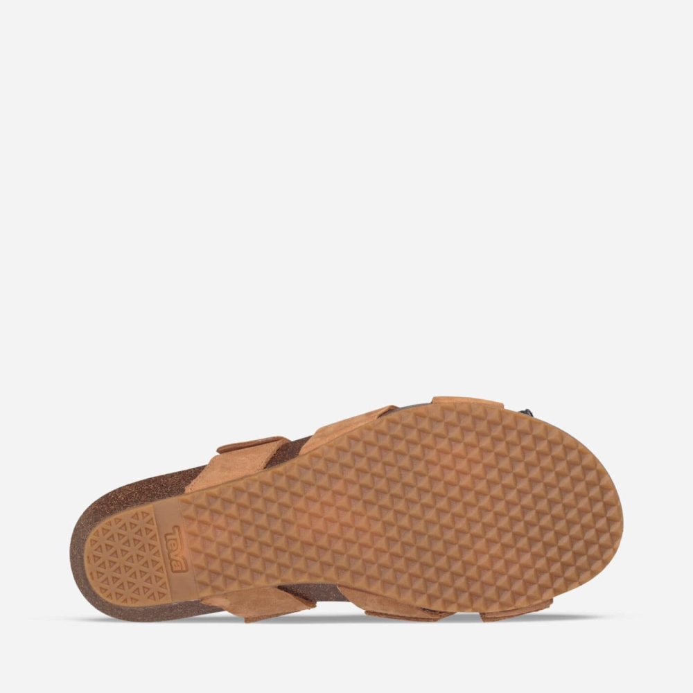 Women's Teva Mahonia Slide Sandals Brown | 624713FJU