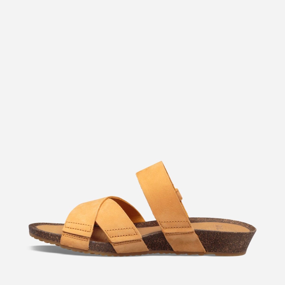 Women's Teva Mahonia Slide Sandals Yellow | 156482HFX